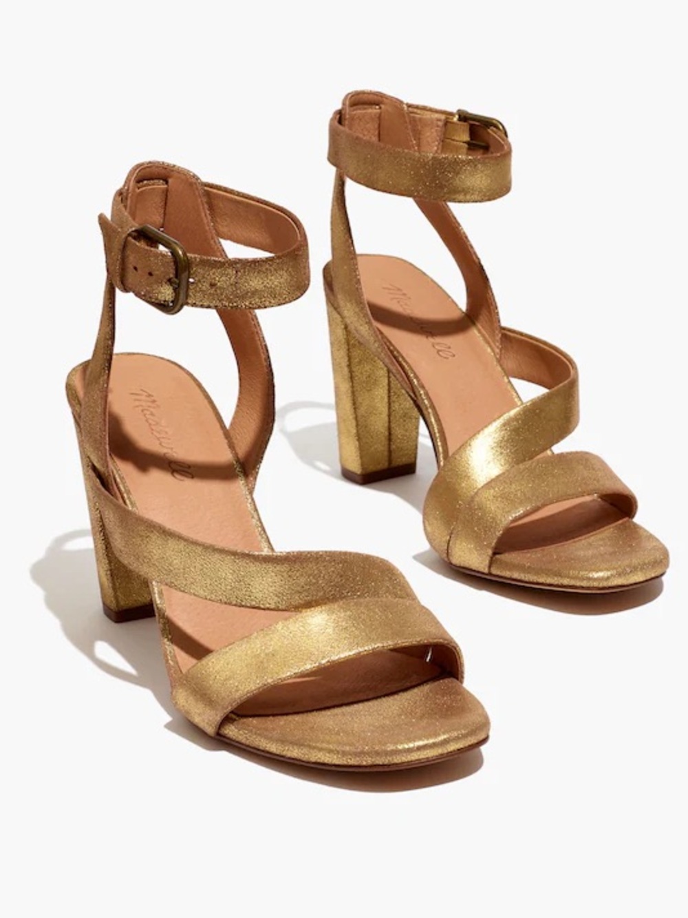 NWOT Madewell Women’s The Liv Sandal in Metallic Leather Pyrite Gold - Size 10